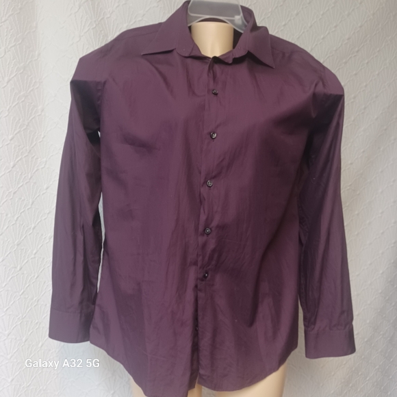 Calvin Klein Purple Button Up Shirt Classic Business Style - Picture 3 of 14